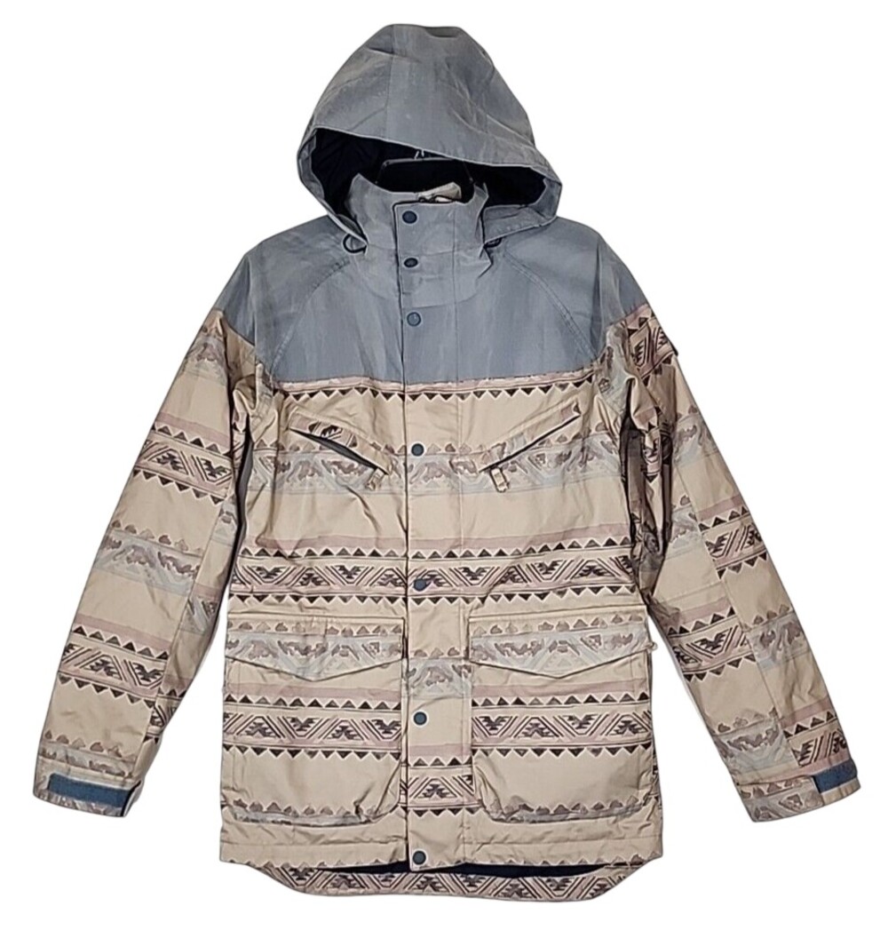Burton Ski Jacket Womens XS 3 Waterproof Winter Coat Hooded Parka Aztec #824